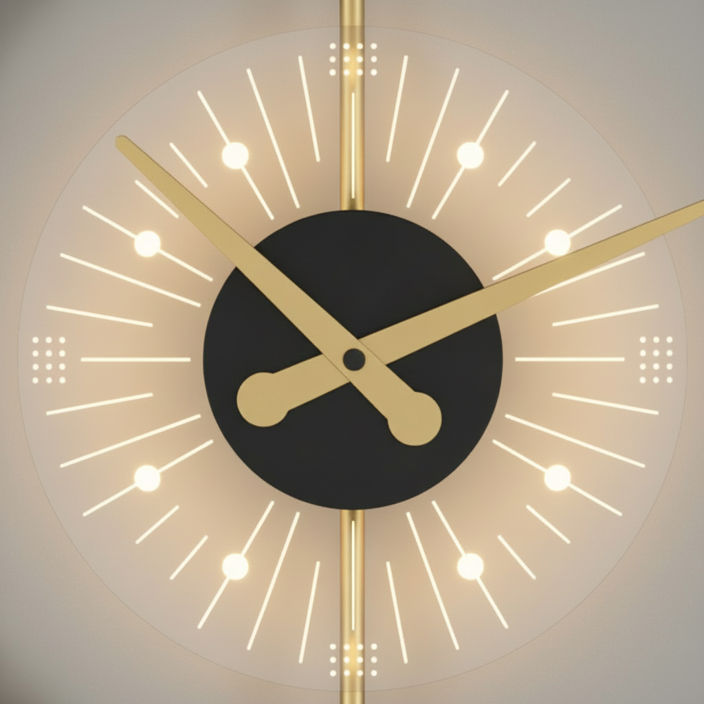 Horloge murale LED circulaire aiguilles décoratives – Image 3