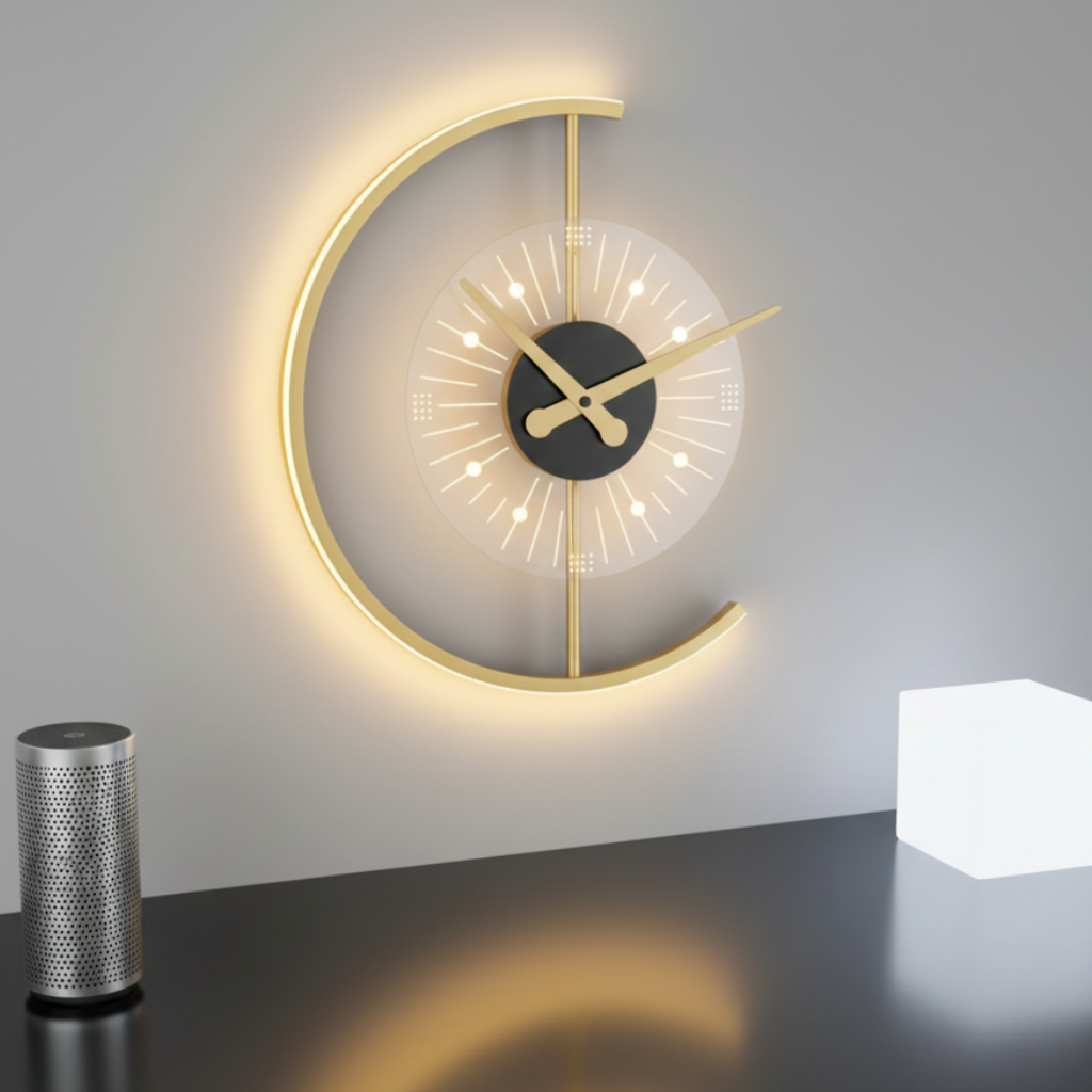 Horloge murale LED circulaire aiguilles décoratives – Image 9