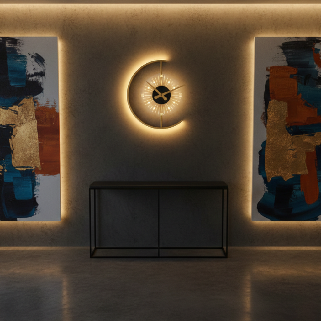 Horloge murale LED circulaire aiguilles décoratives – Image 5