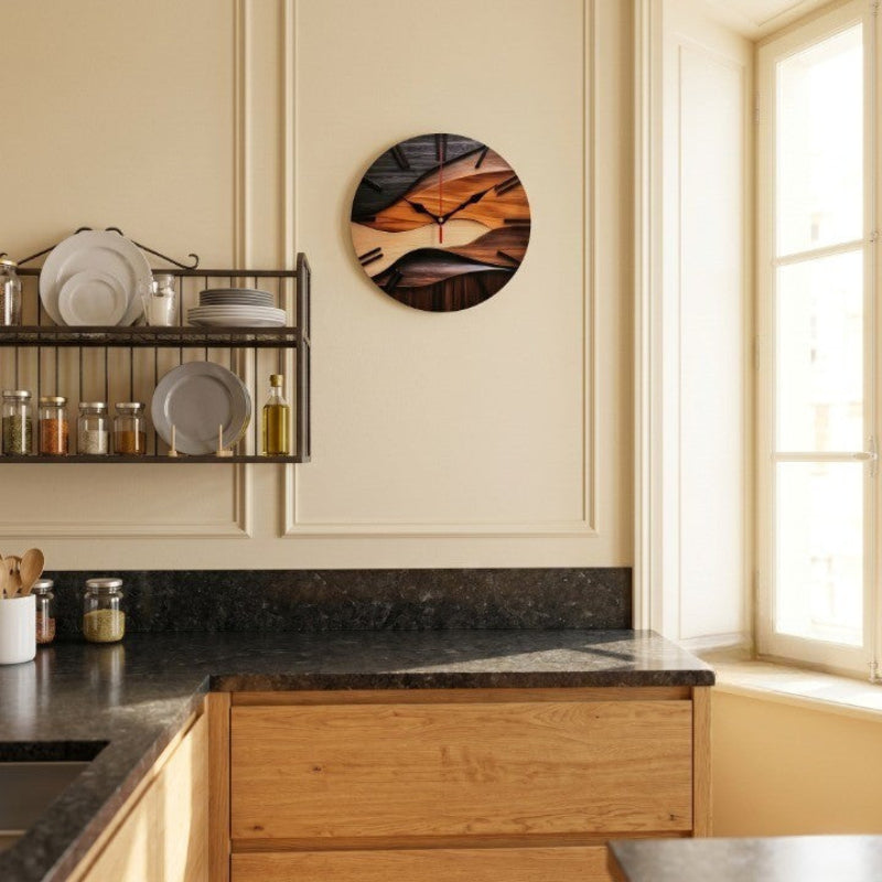Horloge Murale Effet Bois Design Moderne Silencieuse – Image 10
