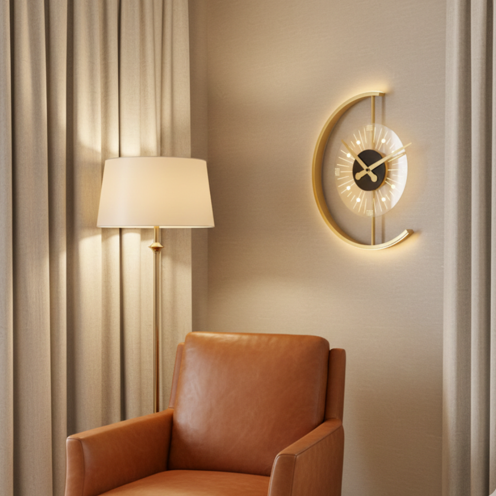Horloge murale LED circulaire aiguilles décoratives – Image 8