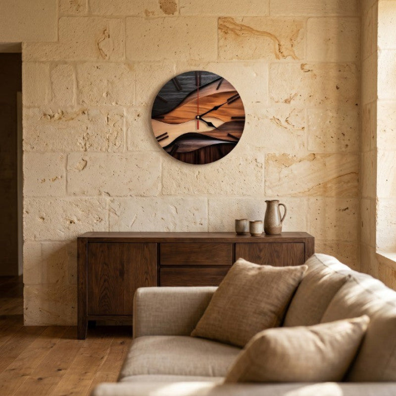Horloge Murale Effet Bois Design Moderne Silencieuse – Image 9