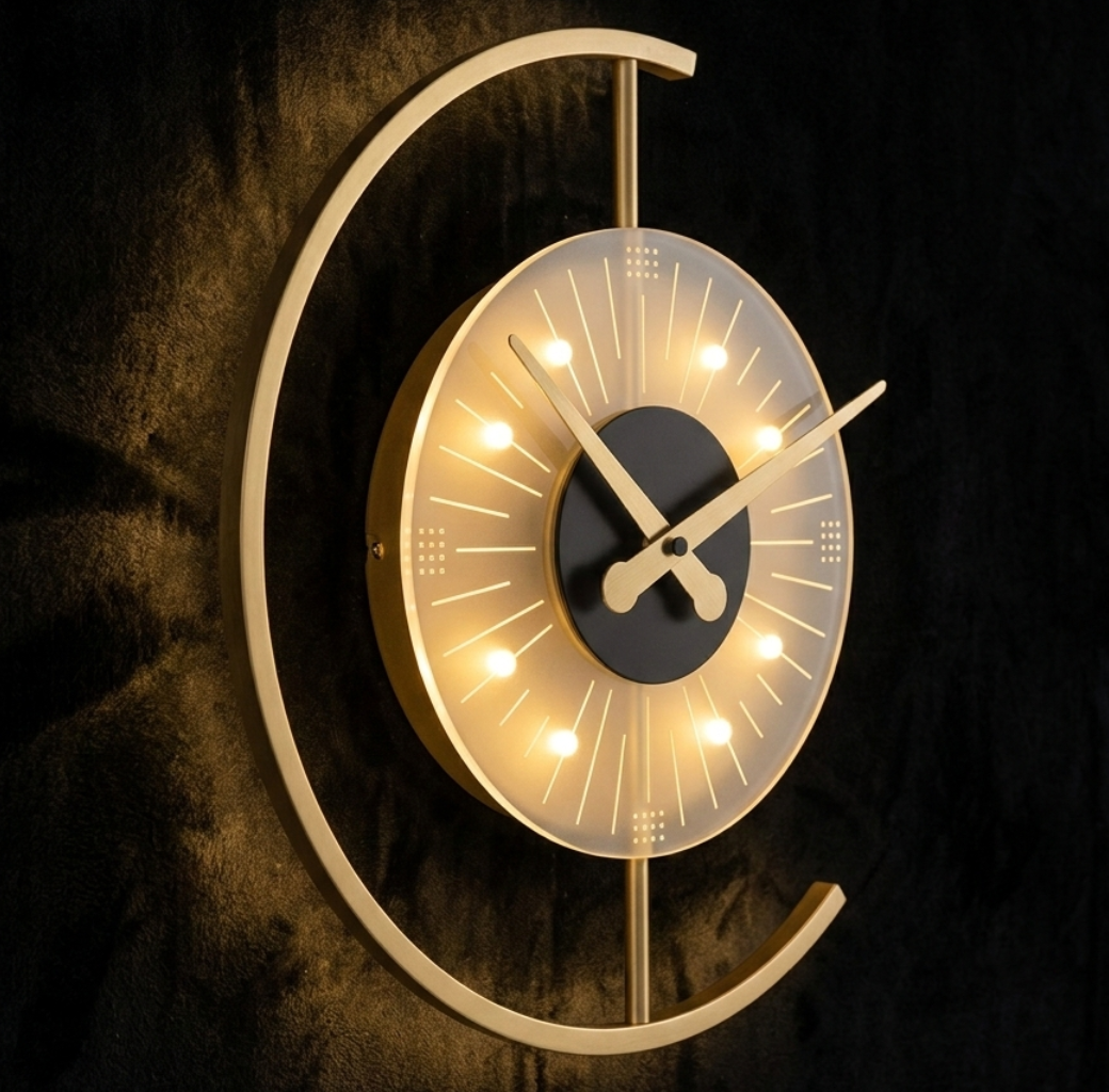 Horloge murale LED circulaire aiguilles décoratives – Image 4