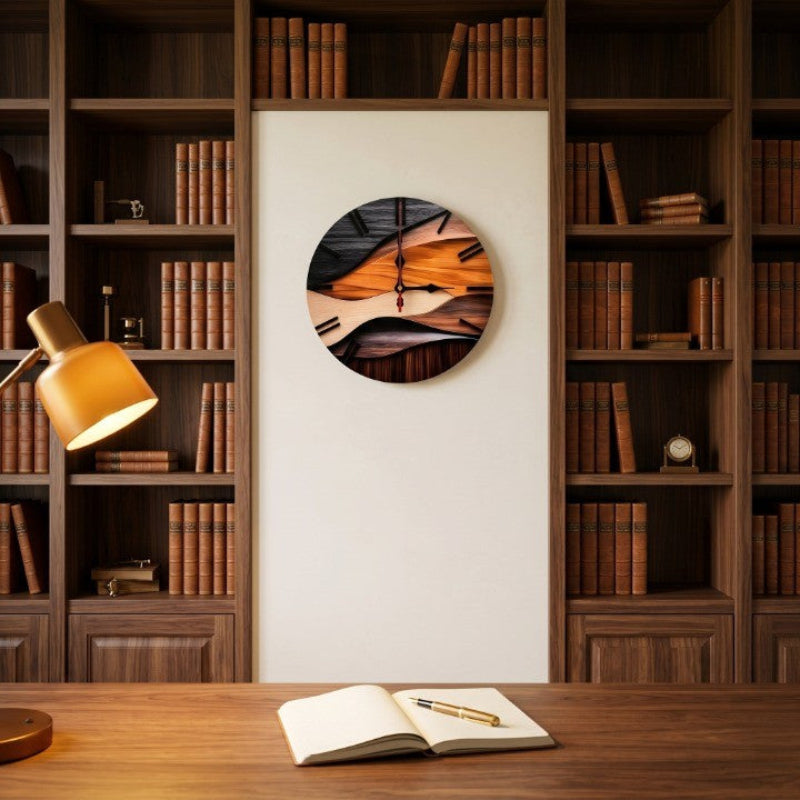 Horloge Murale Effet Bois Design Moderne Silencieuse – Image 11