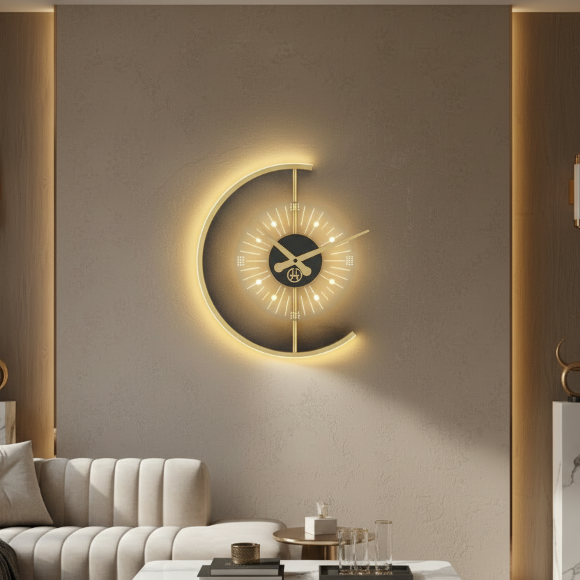 Horloge murale LED circulaire aiguilles décoratives – Image 6