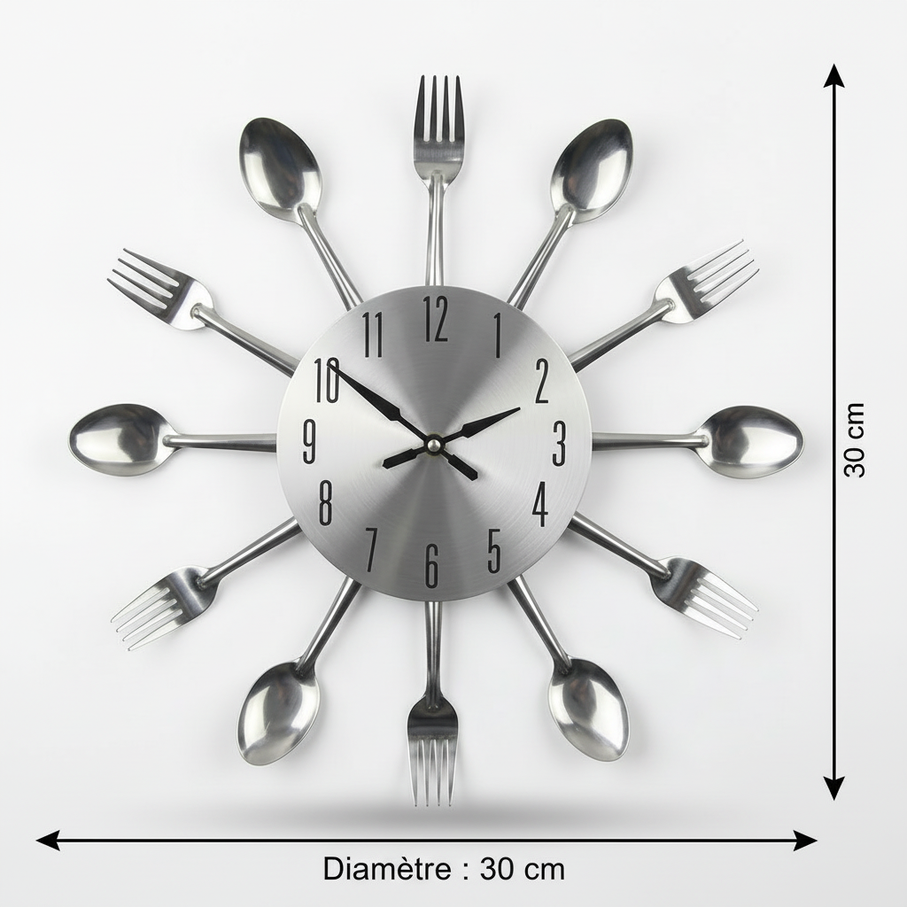 Horloge murale quartz silencieux diamètre 30 cm – Image 13