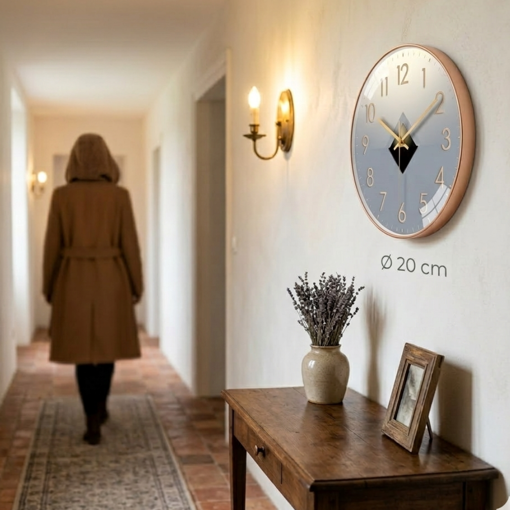 Horloge murale silencieuse à balayage compacte 20 cm – Image 7