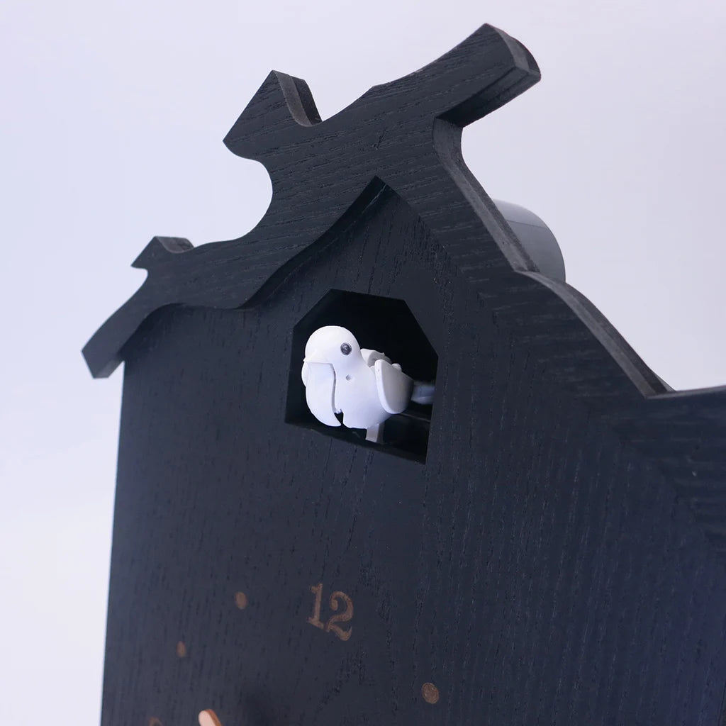 Horloge coucou silencieuse arrêt nocturne design bois – Image 5