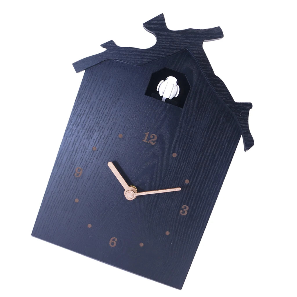 Horloge coucou silencieuse arrêt nocturne design bois – Image 2