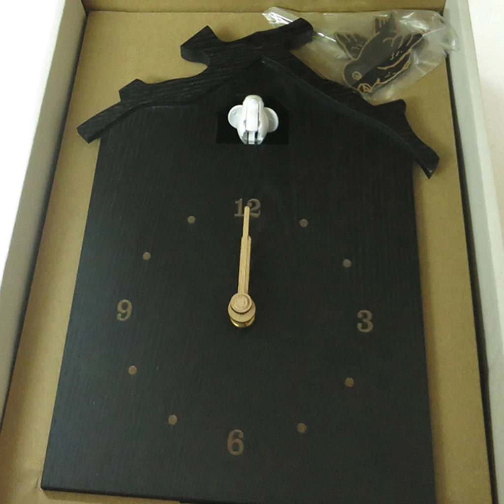 Horloge coucou silencieuse arrêt nocturne design bois – Image 6