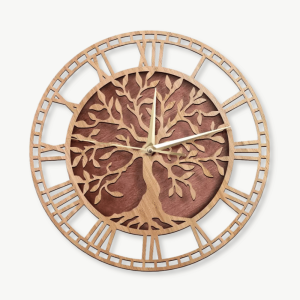 Horloge Murale silencieuse bois naturel Quartz