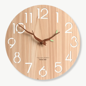 Horloge murale ultra-fine silencieuse en bambou