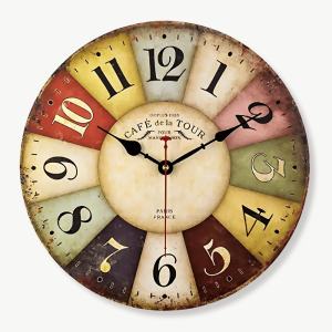 Horloge murale vintage quartz silencieux bois MDF