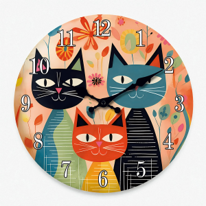 Horloge murale chat silencieuse mouvement quartz