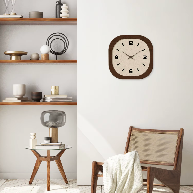 Horloge Murale silencieuse Bambou et Bois 35 cm – Image 2
