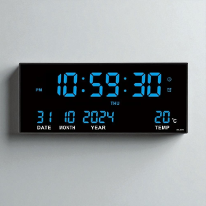 Horloge murale LED géante affichage date température