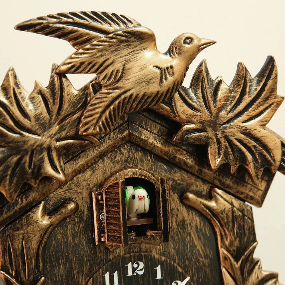 Horloge Murale Coucou Chalet Bois Sculpté – Image 4