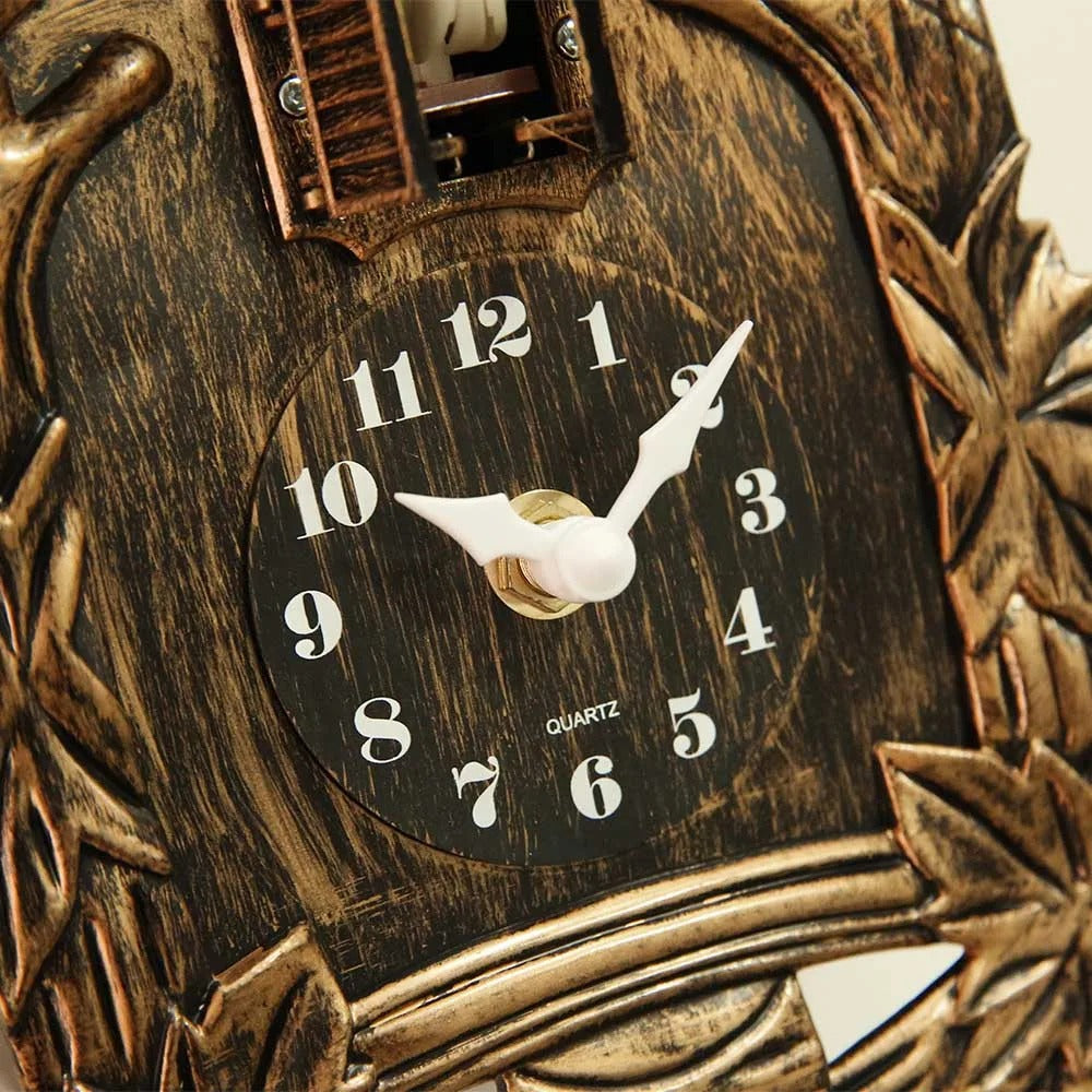 Horloge Murale Coucou Chalet Bois Sculpté – Image 3