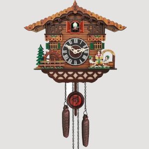 Horloge murale pendule détaillée style chalet
