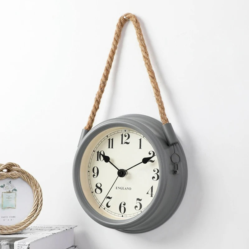 Horloge murale corde style chic rétro – Image 7
