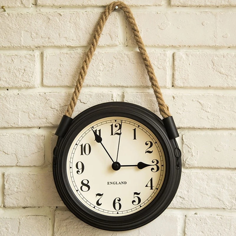 Horloge murale corde style chic rétro – Image 4