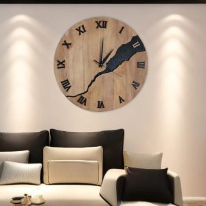 Horloge murale design moderne bois élégant