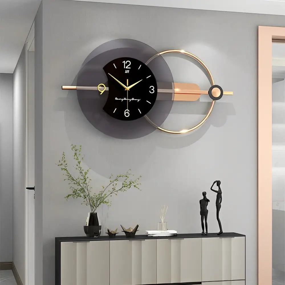 Horloge murale silencieuse géométrique métal design – Image 3