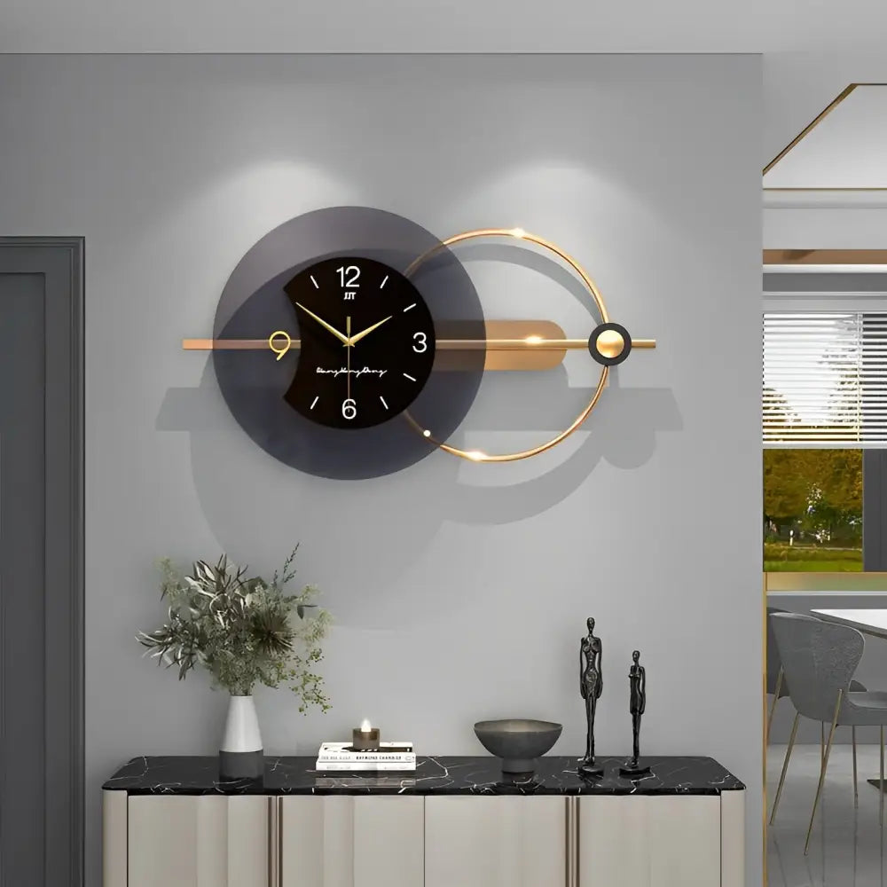 Horloge murale silencieuse géométrique métal design – Image 4