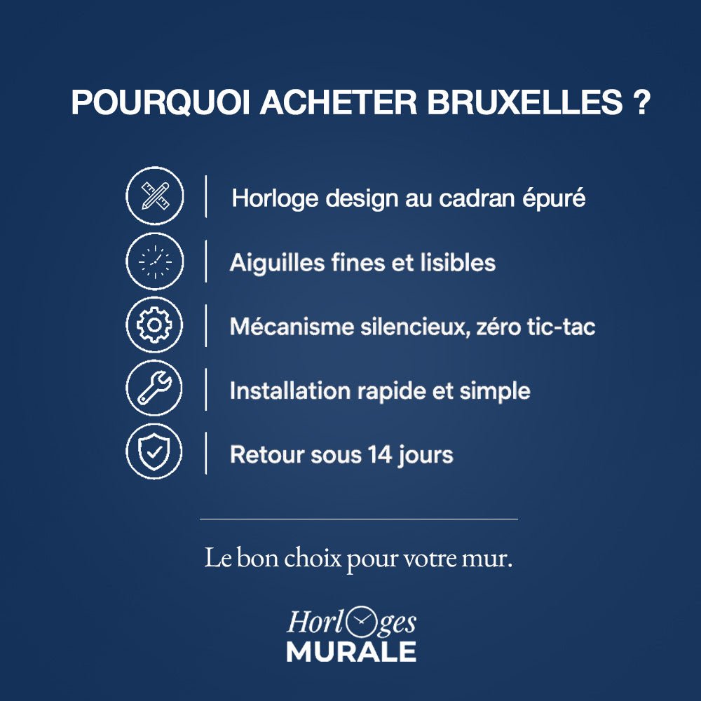 Horloge murale silencieuse à quartz grand format – Image 7
