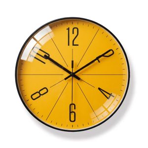Horloge murale silencieuse cadran jaune mouvement quartz