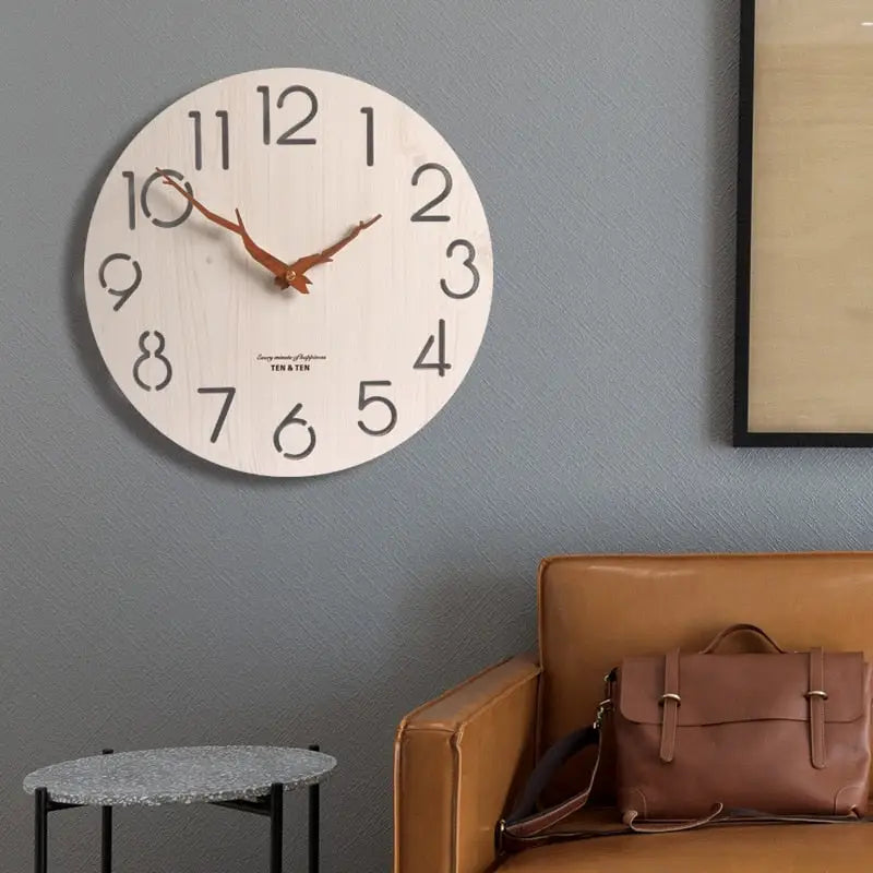 Horloge murale ultra-fine silencieuse en bambou – Image 5