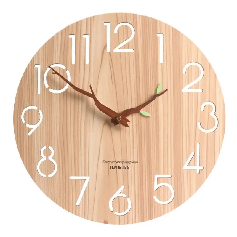 Horloge murale ultra-fine silencieuse en bambou – Image 2