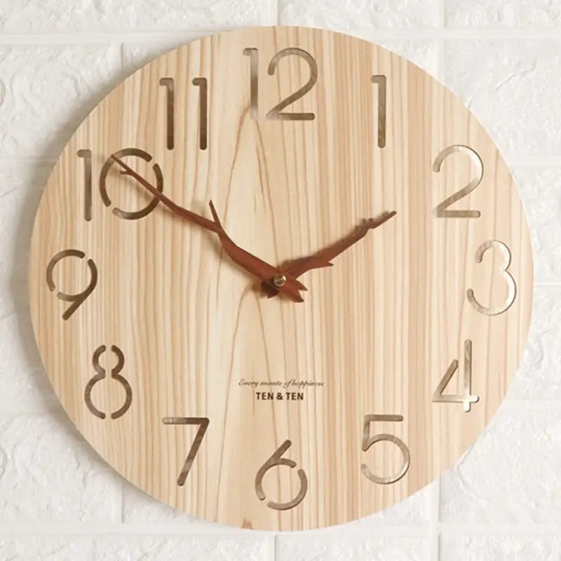 Horloge murale ultra-fine silencieuse en bambou – Image 9