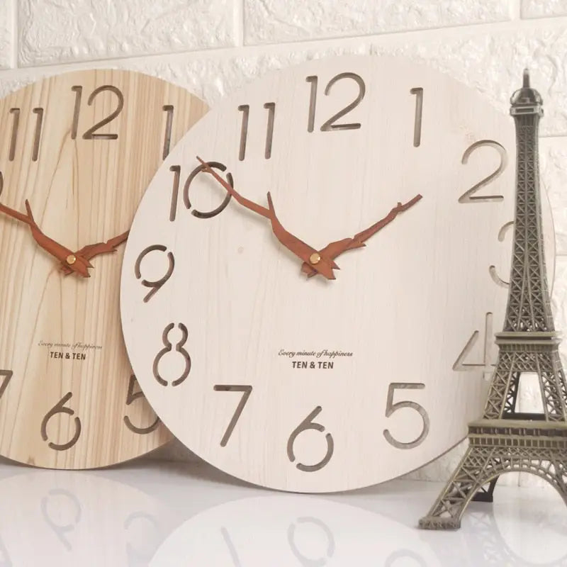 Horloge murale ultra-fine silencieuse en bambou – Image 6
