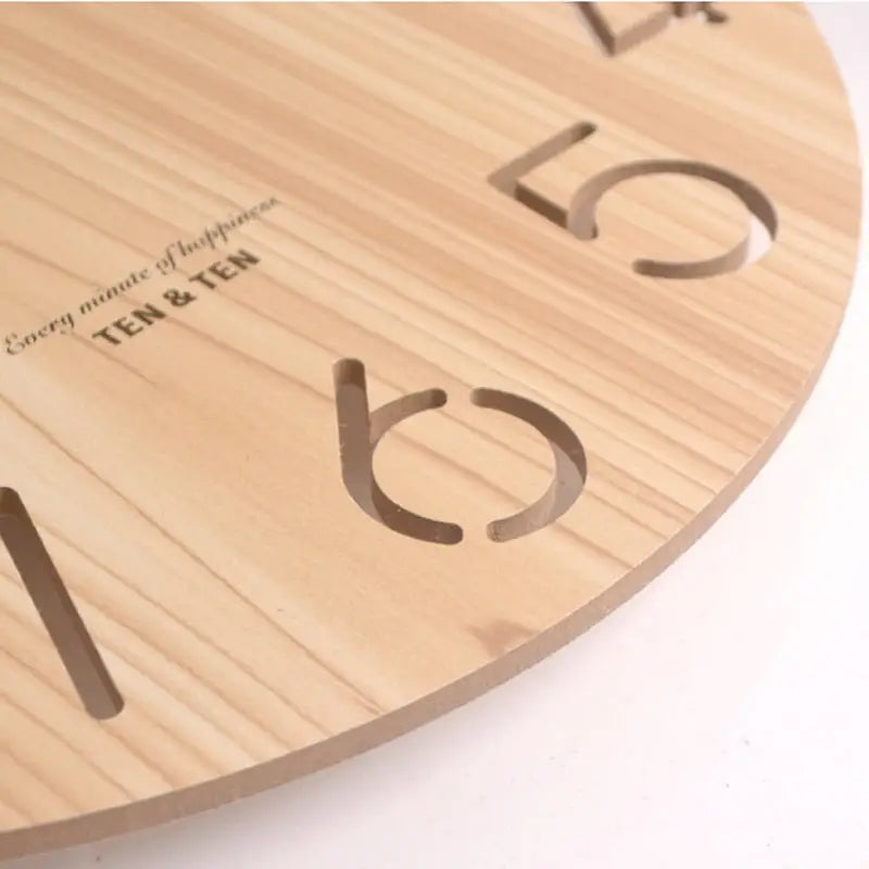 Horloge murale ultra-fine silencieuse en bambou – Image 8