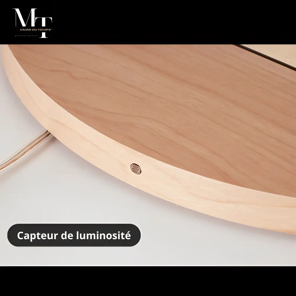 Horloge Murale LED Bois Silencieuse Réveil LUMINOVA – Image 12