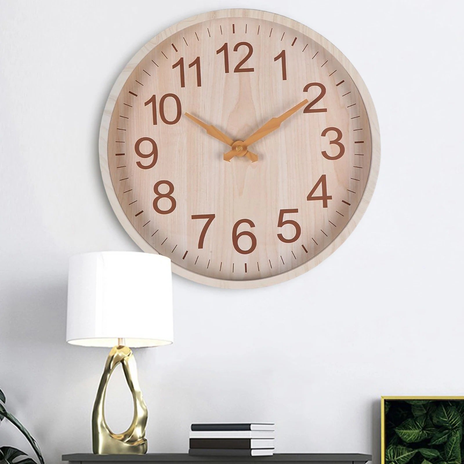 Horloge murale design nordique chiffres creusés – Image 3