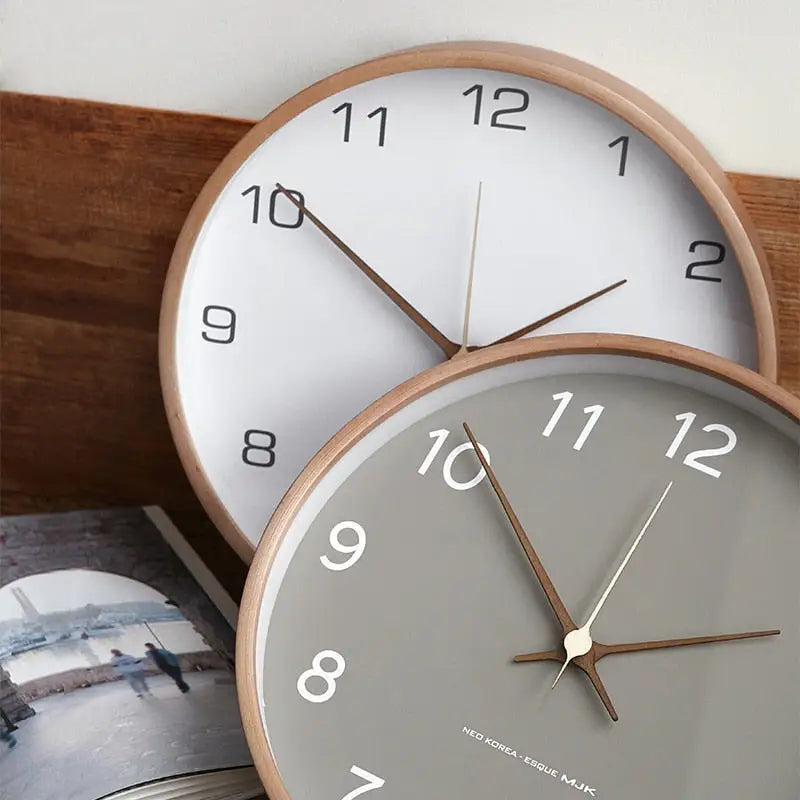 Horloge Murale Silencieuse Bois Mouvement Numérique – Image 4