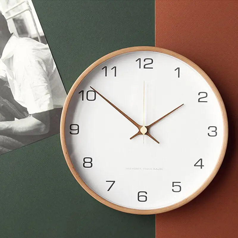 Horloge Murale Silencieuse Bois Mouvement Numérique – Image 5