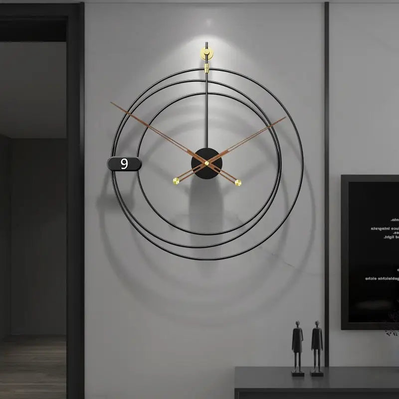 Horloge Murale Silencieuse Mouvement Quartz Design Métal – Image 4