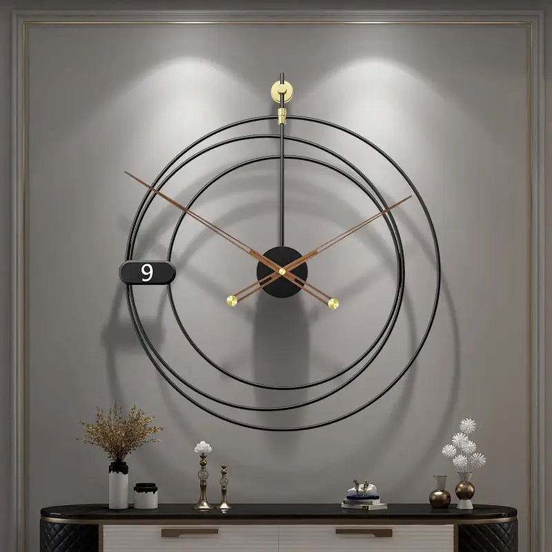 Horloge Murale Silencieuse Mouvement Quartz Design Métal – Image 3