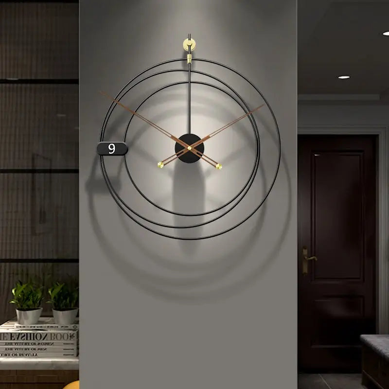 Horloge Murale Silencieuse Mouvement Quartz Design Métal – Image 2