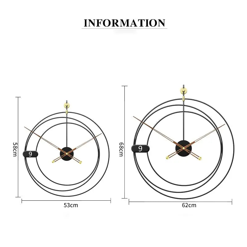 Horloge Murale Silencieuse Mouvement Quartz Design Métal – Image 5