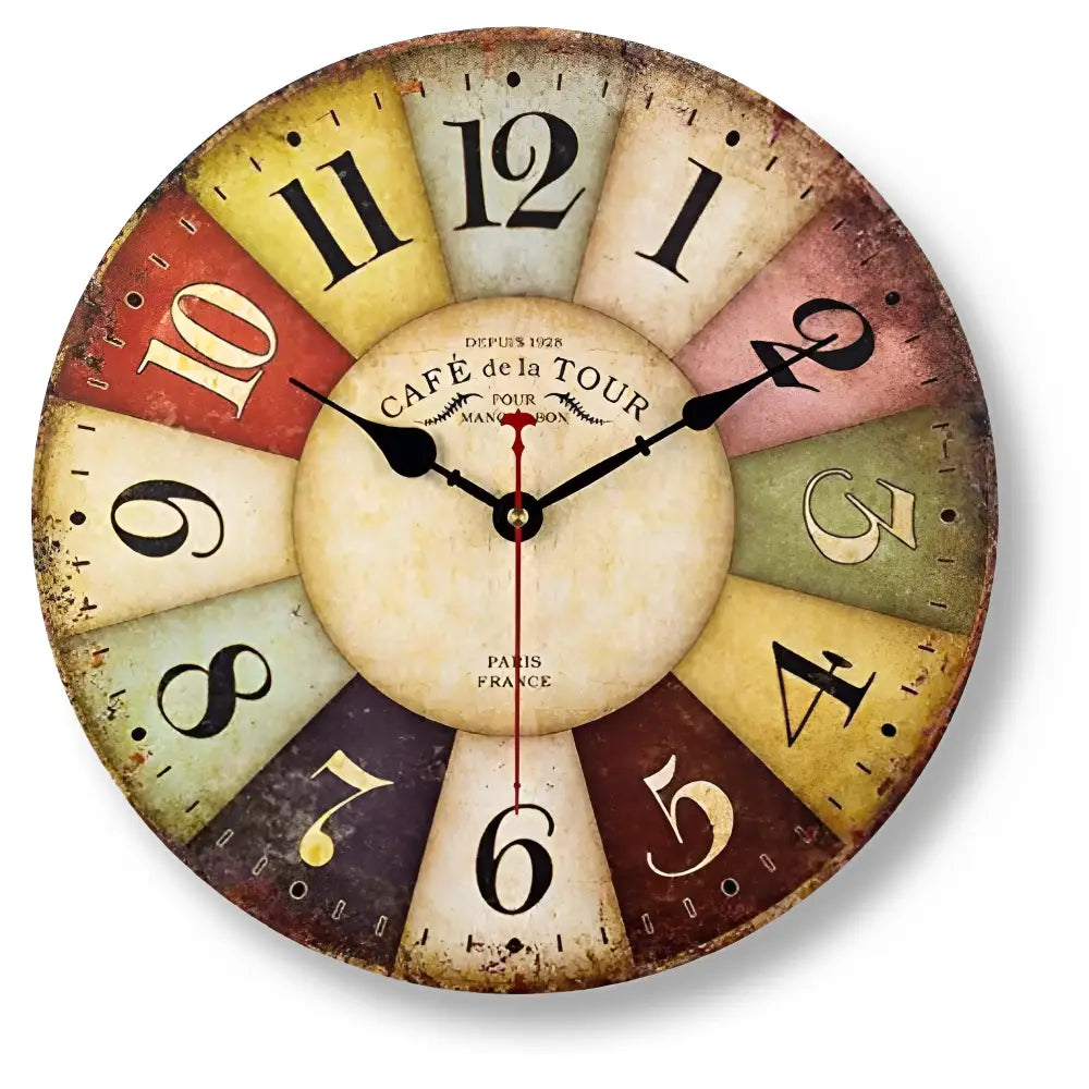 Horloge murale vintage quartz silencieux bois MDF – Image 5
