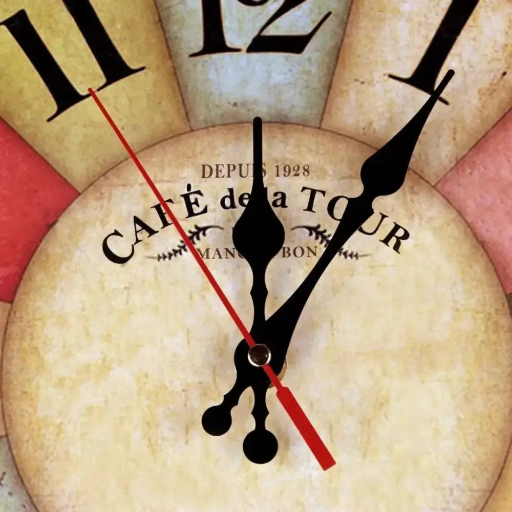 Horloge murale vintage quartz silencieux bois MDF – Image 4