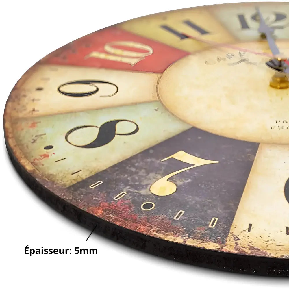 Horloge murale vintage quartz silencieux bois MDF – Image 7