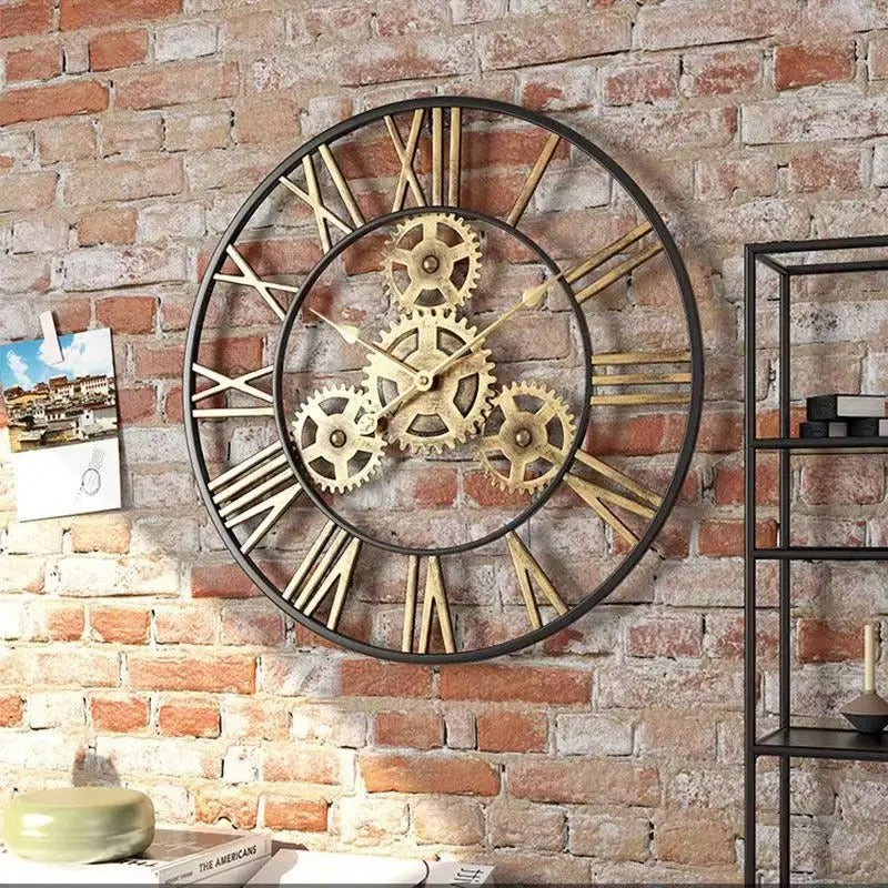 Horloge murale industrielle à mécanisme apparent – Image 4