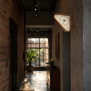 Horloge double cadran triangulaire murale silencieuse