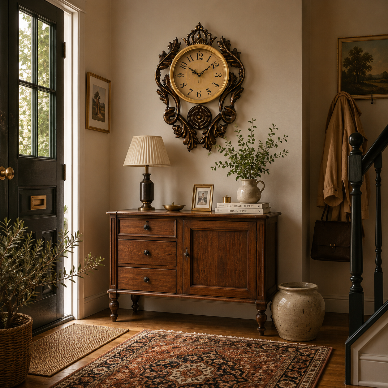 Horloge murale décorative style baroque à pendule – Image 7