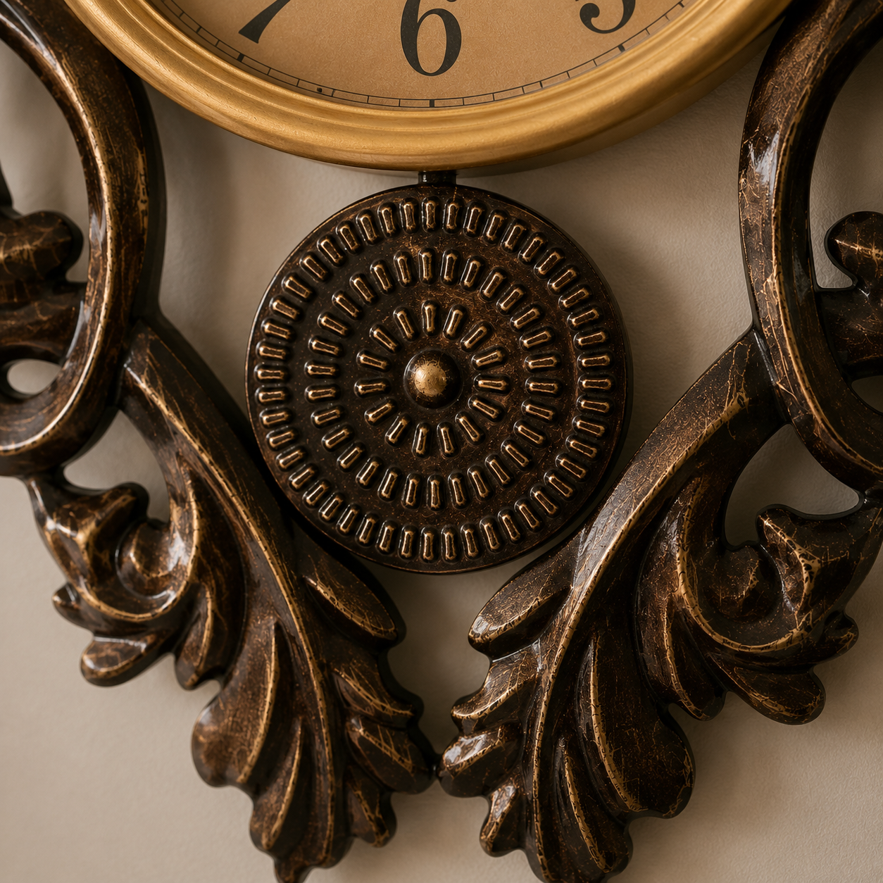 Horloge murale décorative style baroque à pendule – Image 9